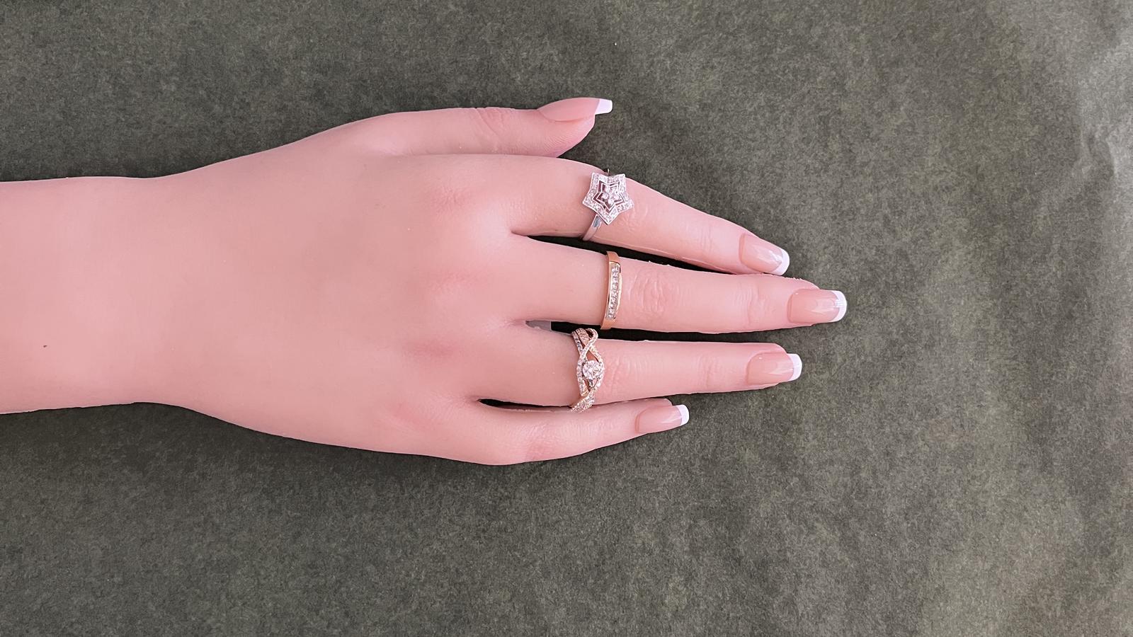 טבעת וינטאג משובצת יהלומים, זהב 14K - מק"ט 60237