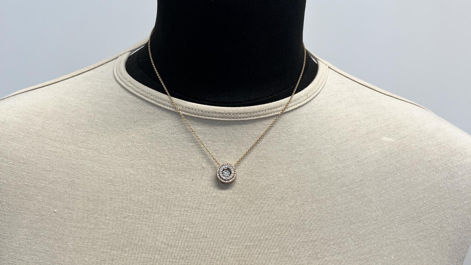 תליון בקוטר 1 ס"מ משובץ יהלומים, ללא שרשרת - מק"ט 60460, זהב 14