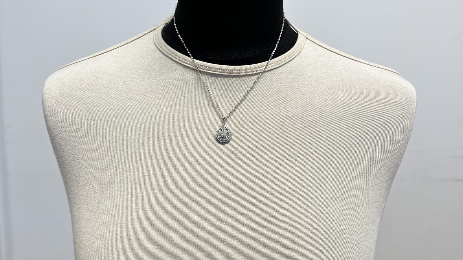 תליון וינטג' בצורת טיפה משובץ יהלומים, ללא שרשרת  - מק"ט 60690, זהב 10K