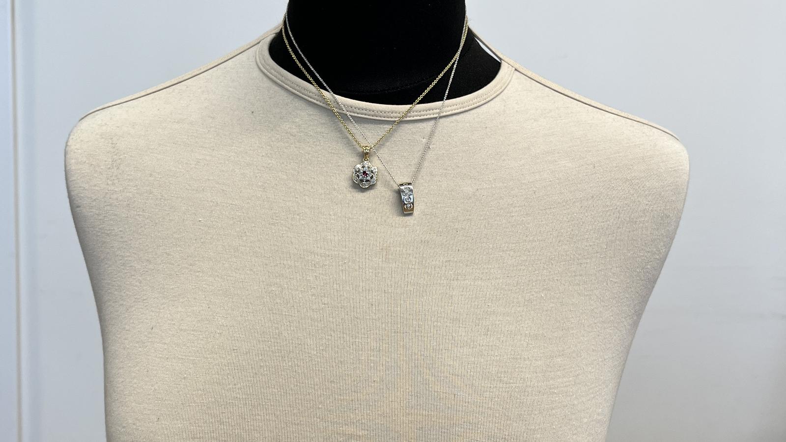 תליון מלבני משובץ יהלומים, ללא שרשרת - מק"ט 60931, זהב 14K