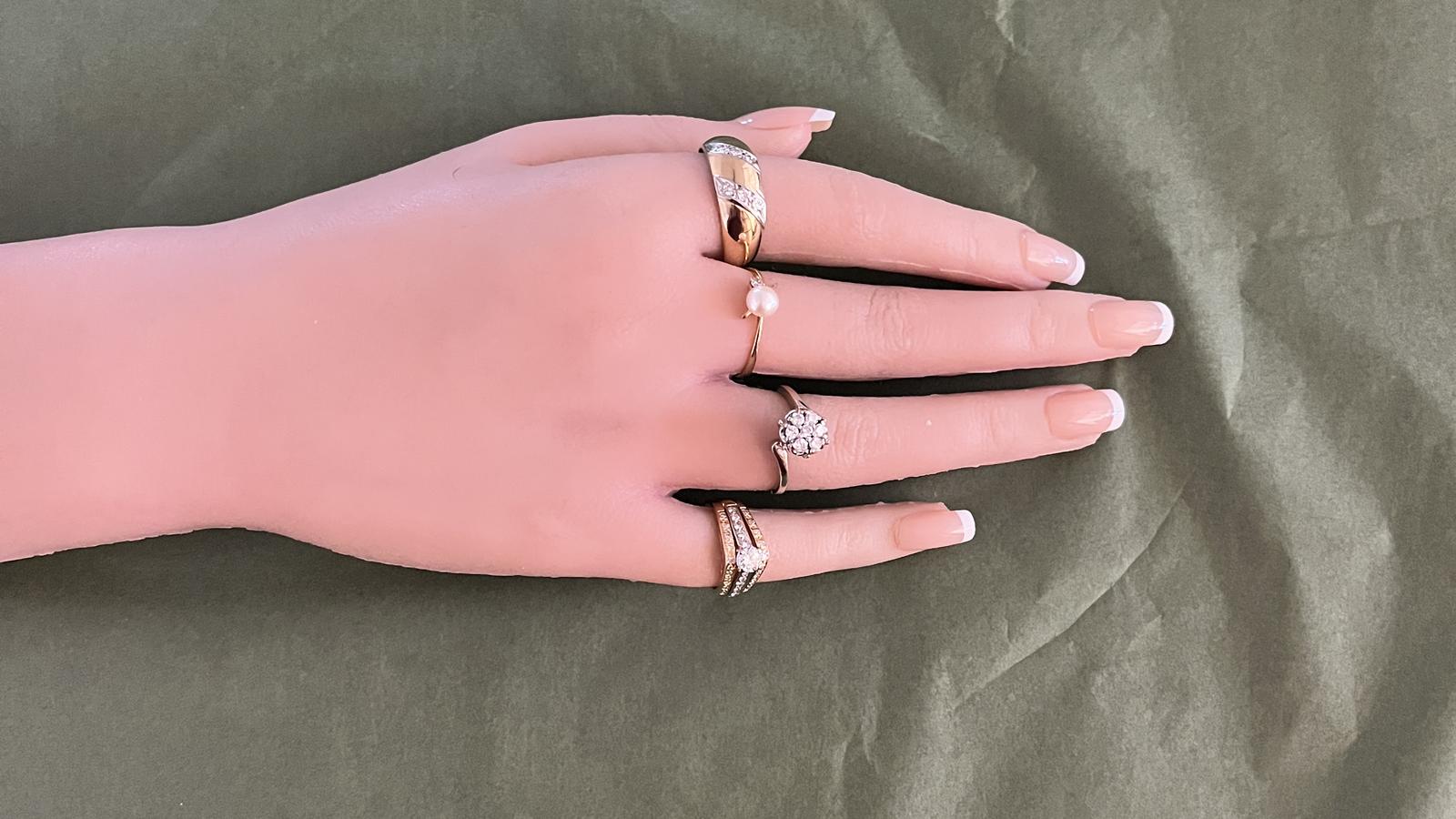 טבעת וינטאג רחבה משובצת יהלומים, מידה גדולה במיוחד - מק"ט 61173, זהב 9(14)K