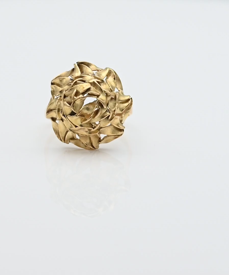 טבעת וינטאג - שושנת זהב - זהב 18K - מק"ט 50526