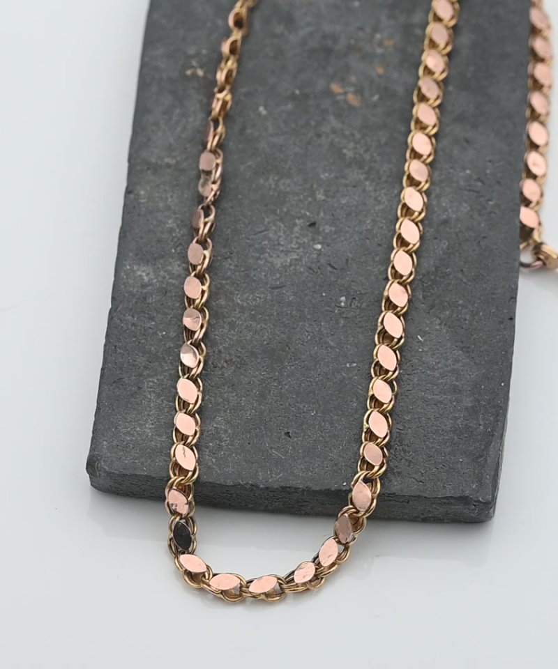 שרשרת וינטאג חאלבית ברוחב 4 מ"מ - מק"ט 15400, זהב 14K