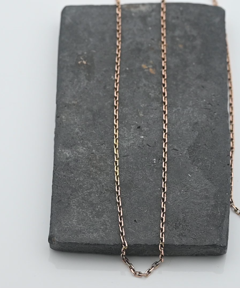 שרשרת וינטאג עדינה חוליות אובליות בעובי 1.25 מ"מ - מק"ט 15407, זהב 14K