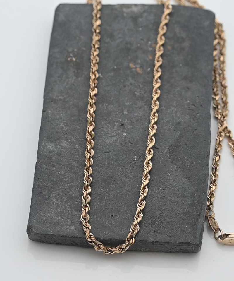 שרשרת חבל זהב מלא בעובי 2.75 מ"מ - מק"ט 15409, זהב 14K