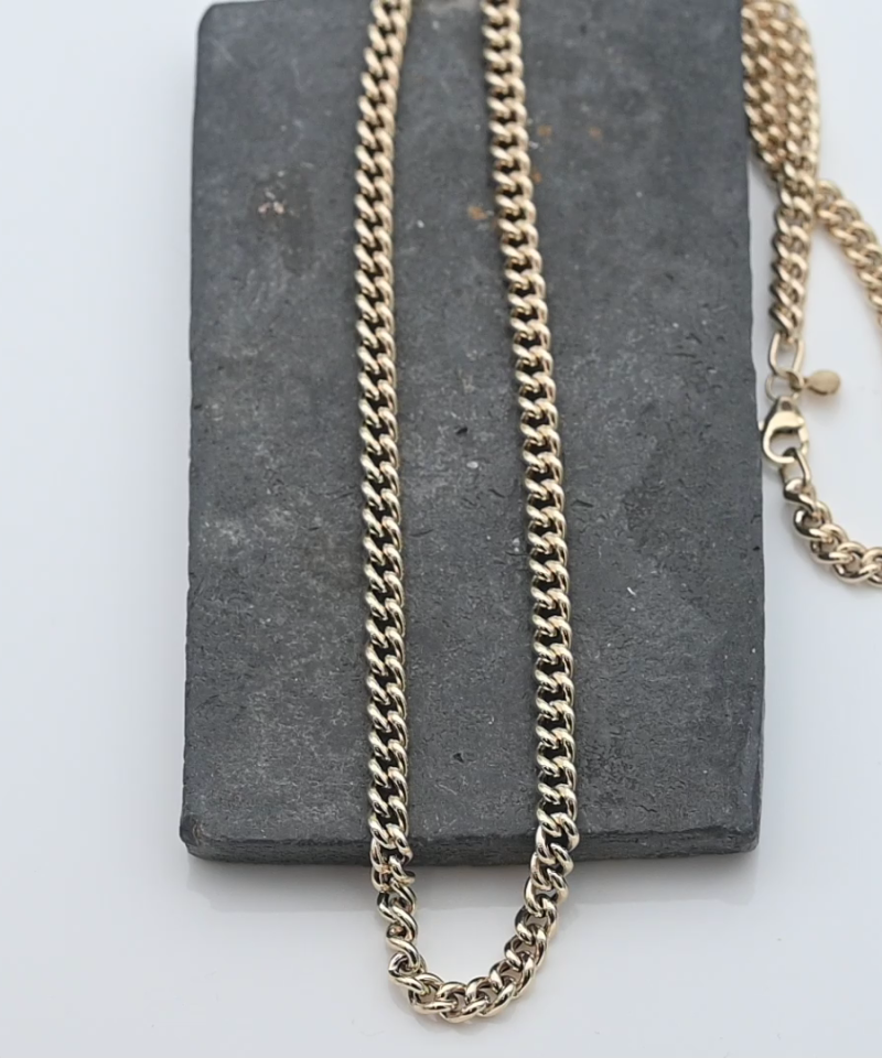 שרשרת חוליות חלולות ברוחב 4.2 מ"מ - מק"ט 15478, זהב 14K