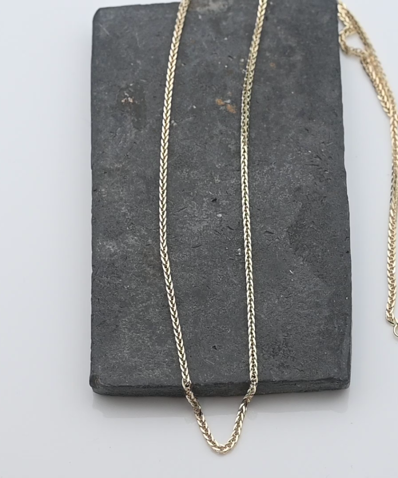 שרשרת חוליות קלועות בעובי 1.15 מ"מ - מק"ט 15480, זהב 14K