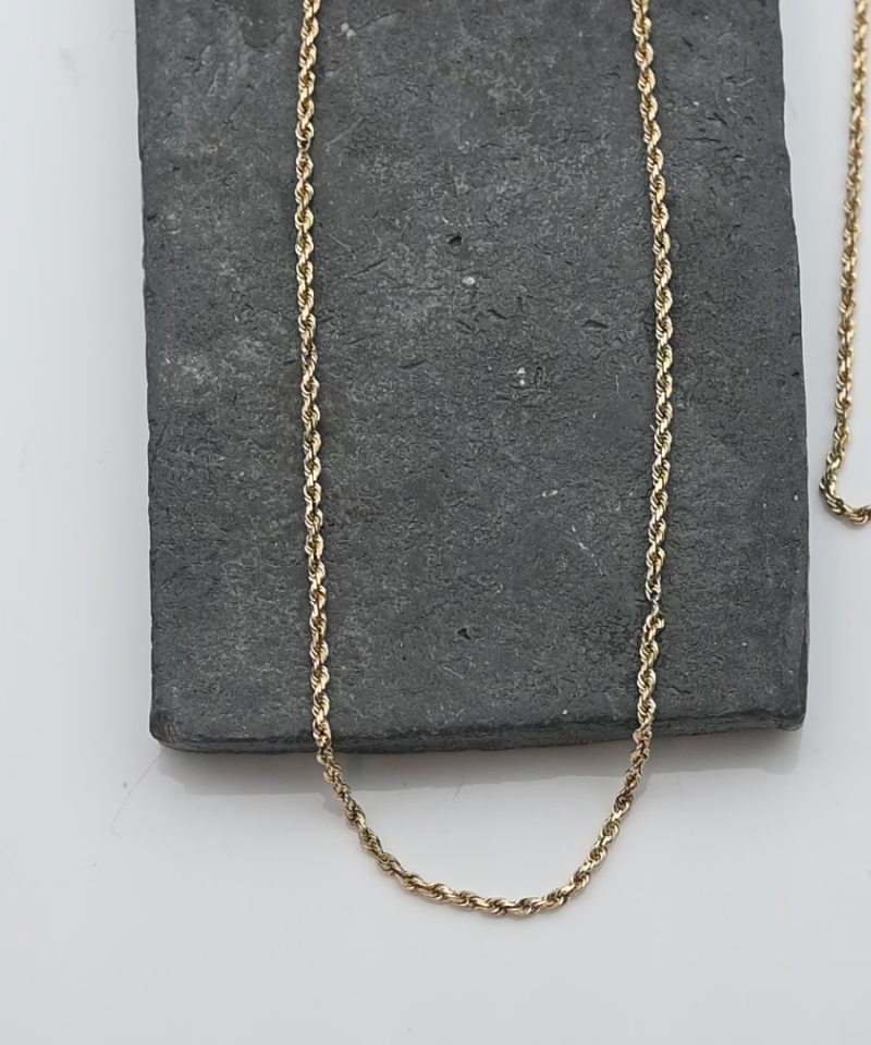 שרשרת חבל עדינה בעובי 1.3 מ"מ - מק"ט 15566, זהב 14K