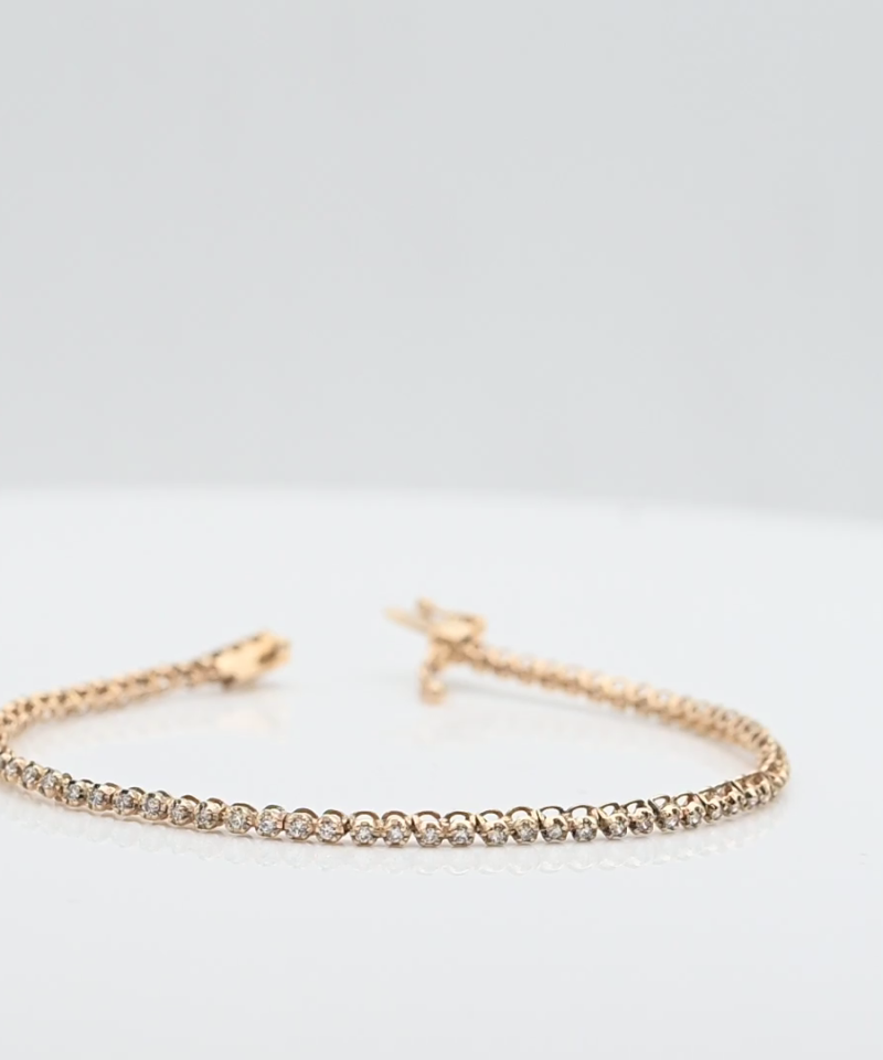 צמיד טניס משובץ יהלומים - מק"ט 15585, זהב 14K