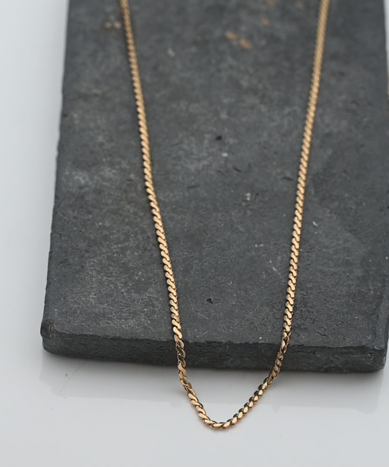 שרשרת וינטג' חוליות S שטוחות ברוחב 1.3 מ"מ - מק"ט 15594, זהב 18K