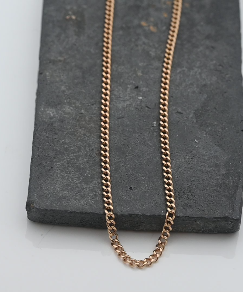 שרשרת וינטג' קלאסית, זהב מלא, ברוחב 2.4 מ"מ - מק"ט 15595, זהב 18K