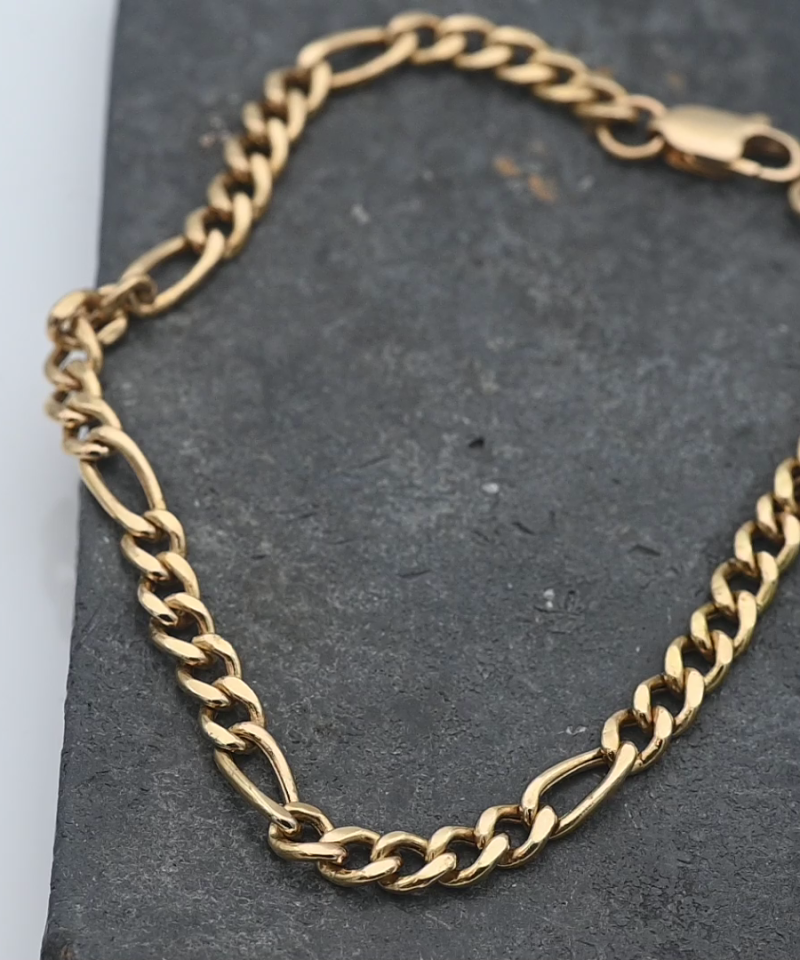 צמיד גורמט ברוחב 4.5 מ"מ, חוליות חלולות - מק"ט 15596, זהב 18K