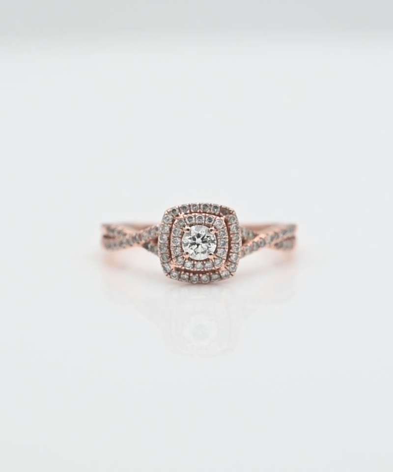 טבעת זהב משובצת יהלומים - מק"ט 34247, זהב 14K