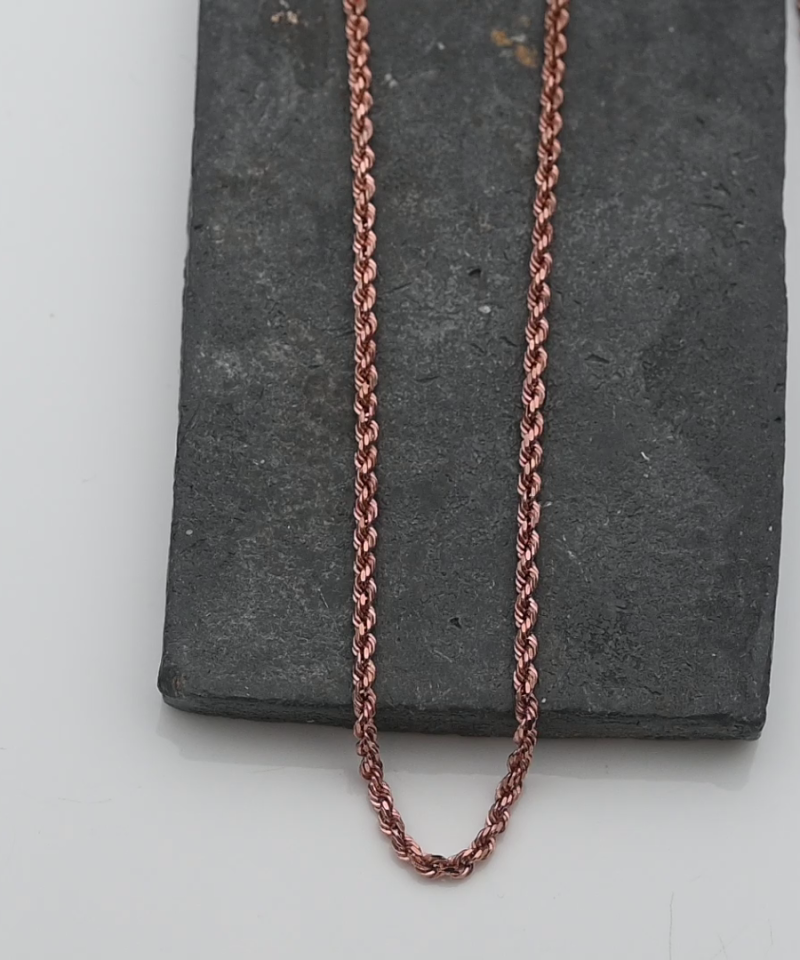 שרשרת חבל איטלקית בעובי 2 מ"מ - מק"ט 15743, זהב 14K