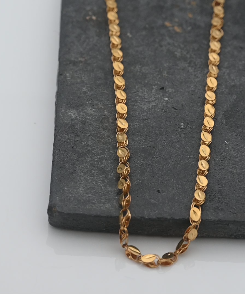 שרשרת וינטג' חלאבית, ברוחב 3 מ"מ, מנעול 18K - מק"ט 51881, זהב 21K