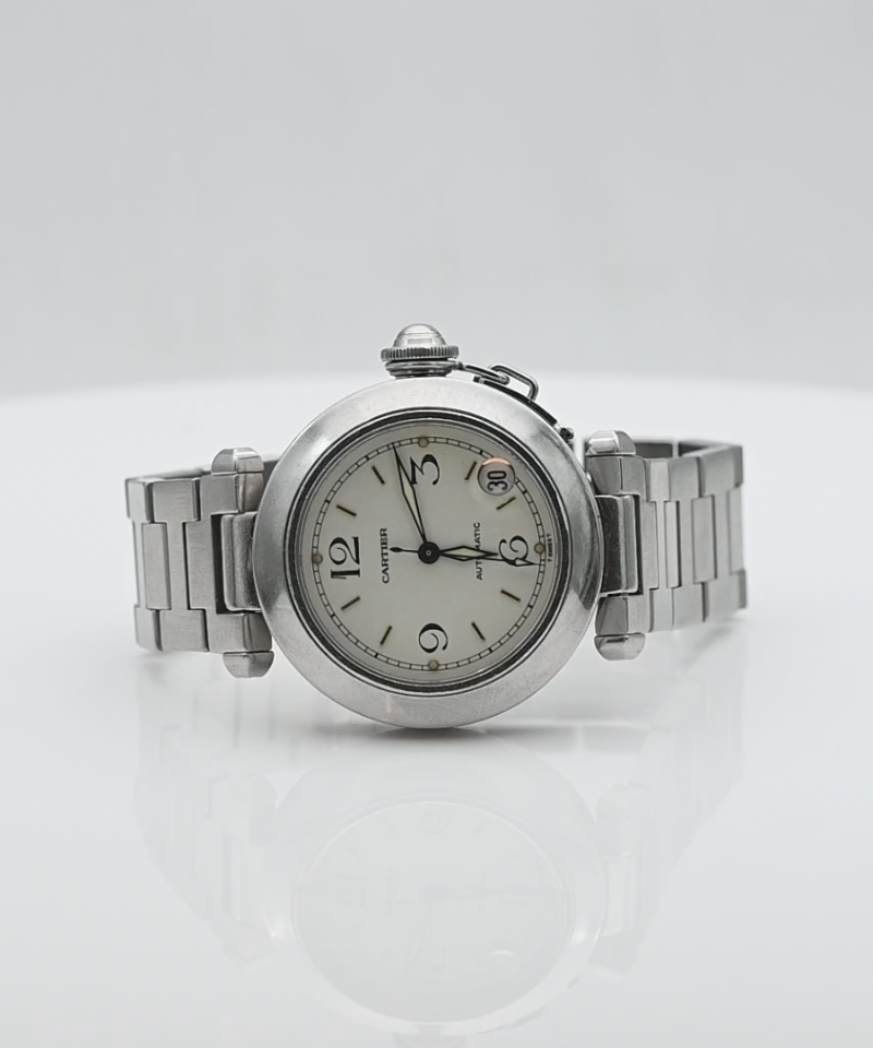 שעון וינטג'  cartier pasha בקוטר 3.6 ס"מ stainless steel - מק"ט 51918