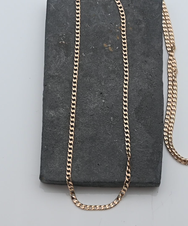 שרשרת וינטג' חוליות גורמט שטוחות ברוחב 2.2 מ"מ - מק"ט 51919, זהב 9K