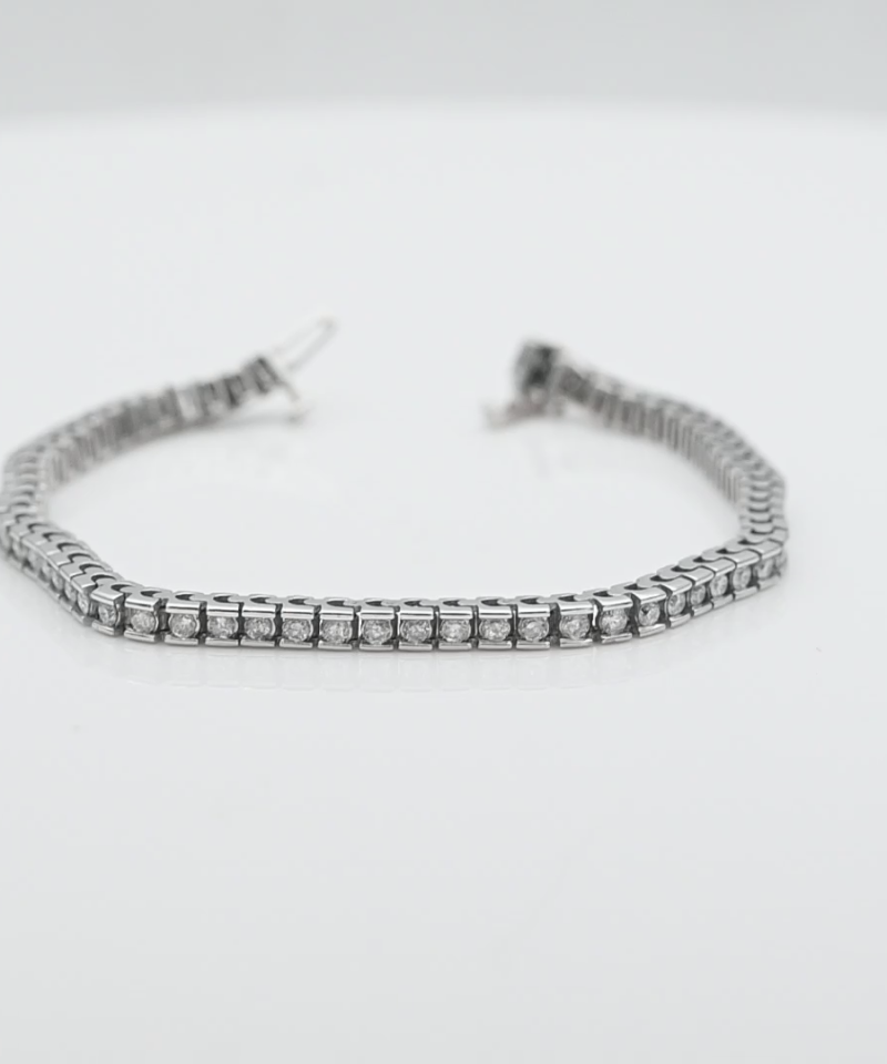 צמיד וינטג', טניס, בשיבוץ שקוע - מק"ט 51951, זהב 14K