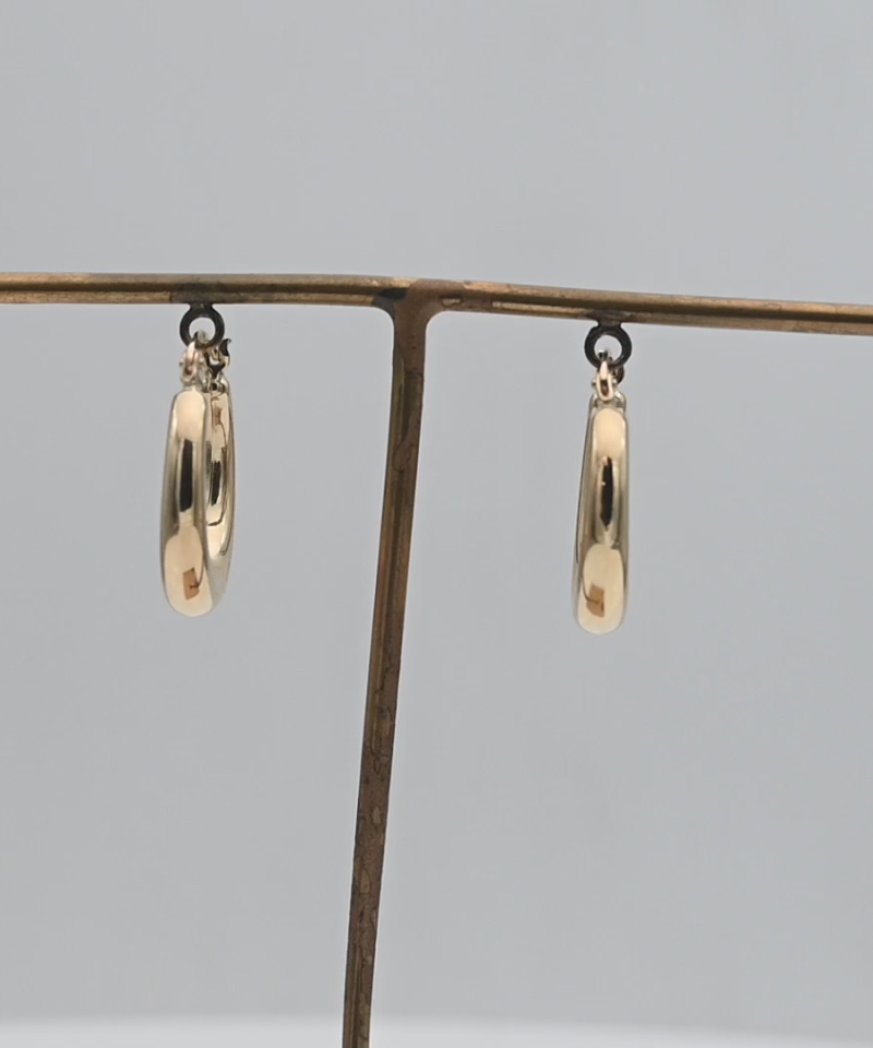 עגילי חישוק חלולים בקוטר 2 ס"מ - מק"ט 15766, זהב 14K