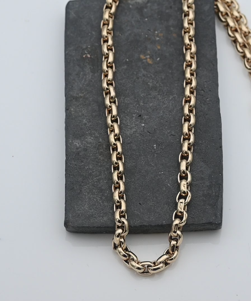 שרשרת איטלקית חוליות חלולות ברוחב 4.9 מ"מ - מק"ט 15778, זהב 14K