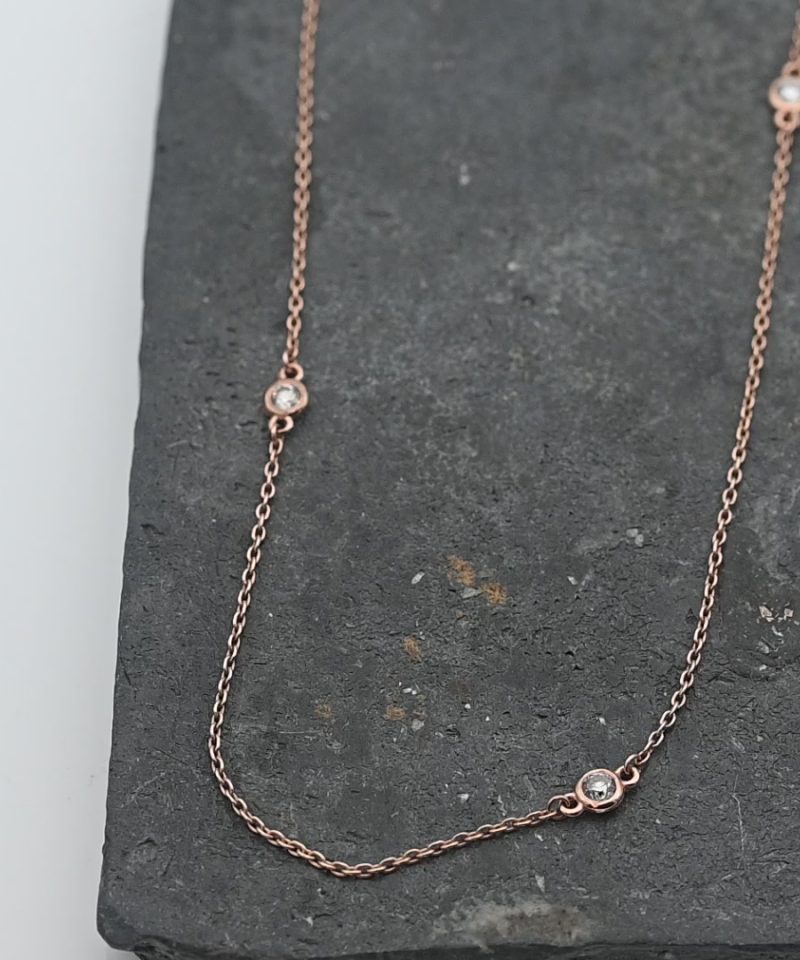 שרשרת משובצת יהלומים Diamonds by the yard - מק"ט 15960, זהב 14K