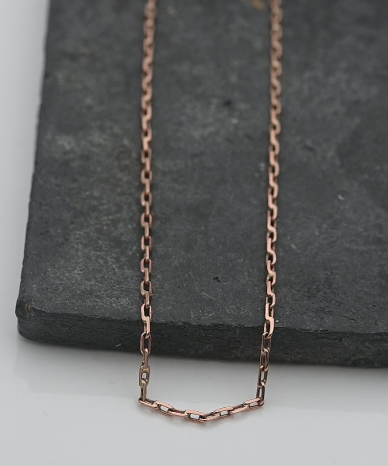 שרשרת חוליות אובליות עדינה ברוחב 1.2 מ"מ - מק"ט 51957, זהב 14K