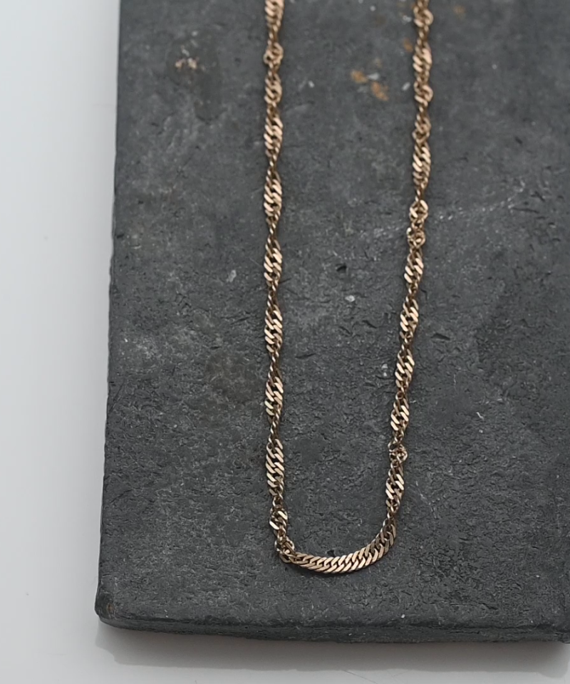 שרשרת וינטג' מסולסלת בקוטר 2 מ"מ - מק"ט 51995, זהב 14K