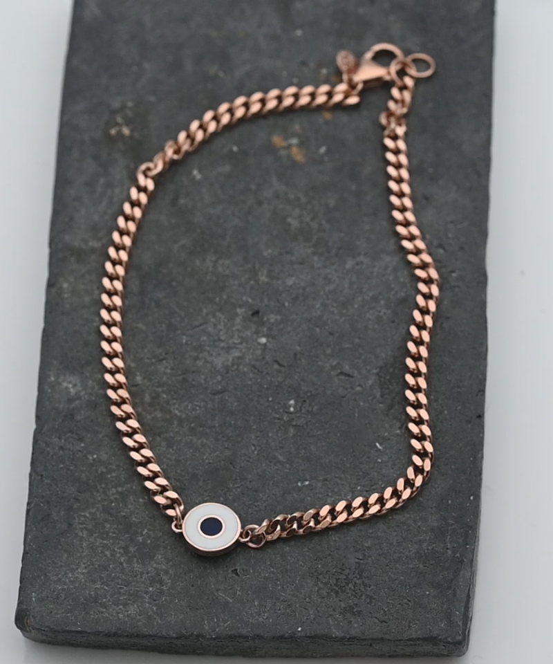 צמיד וינטג' עם עבודת אמייל - מק"ט 52020, זהב 14K