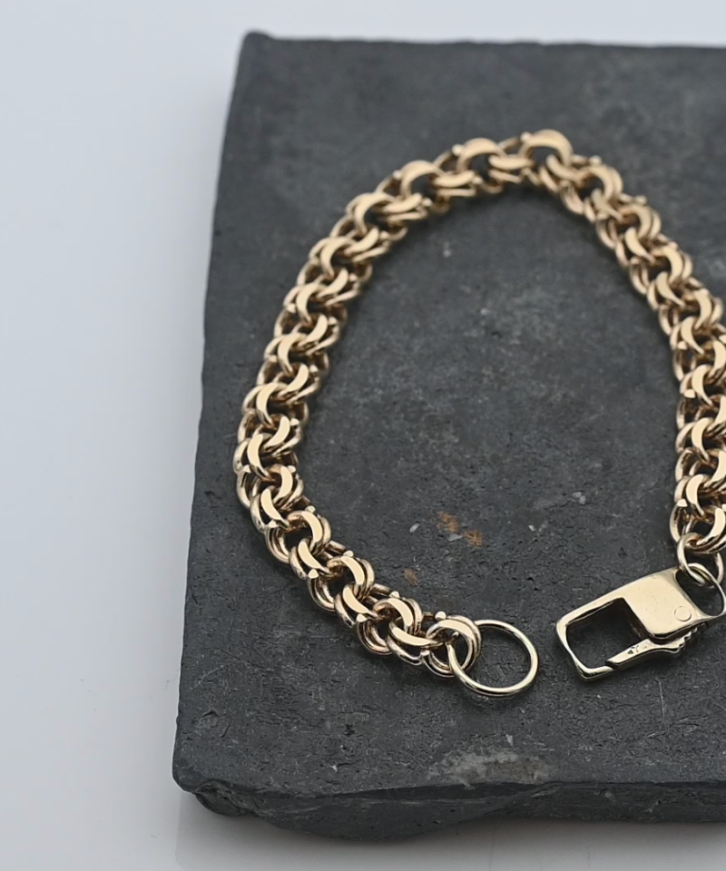 צמיד וינטג', ביסמרק, ברוחב 6.5 מ"מ - מק"ט 52038, זהב 14K