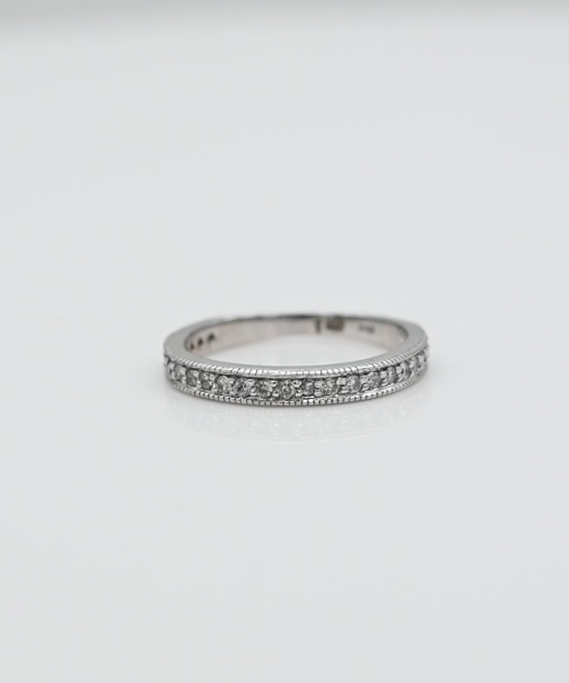 טבעת 3/4 איטרנטי משובצת יהלומים - מק"ט 61327, זהב 14K